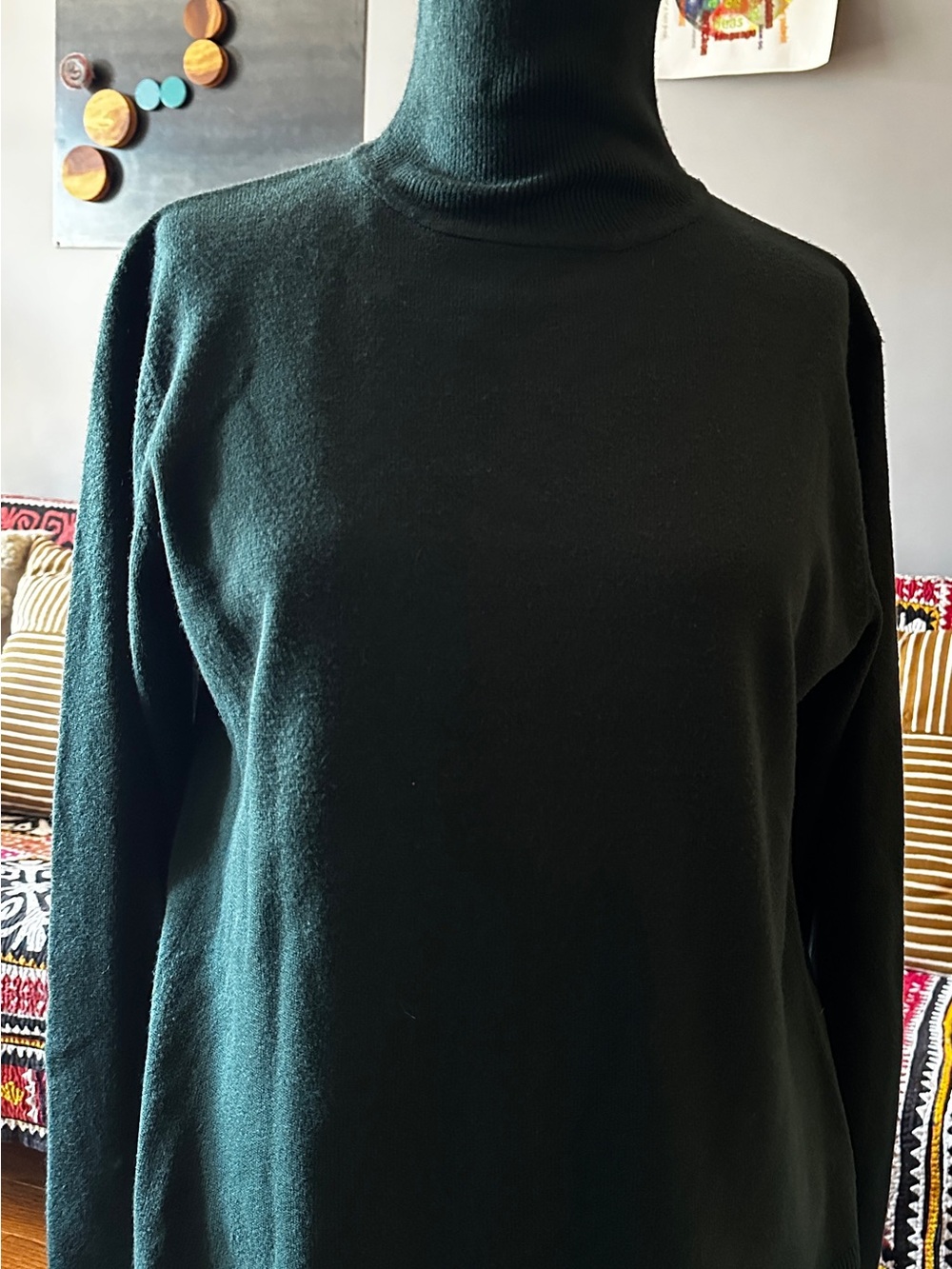 Women's Dark Green Turtleneck Sweater